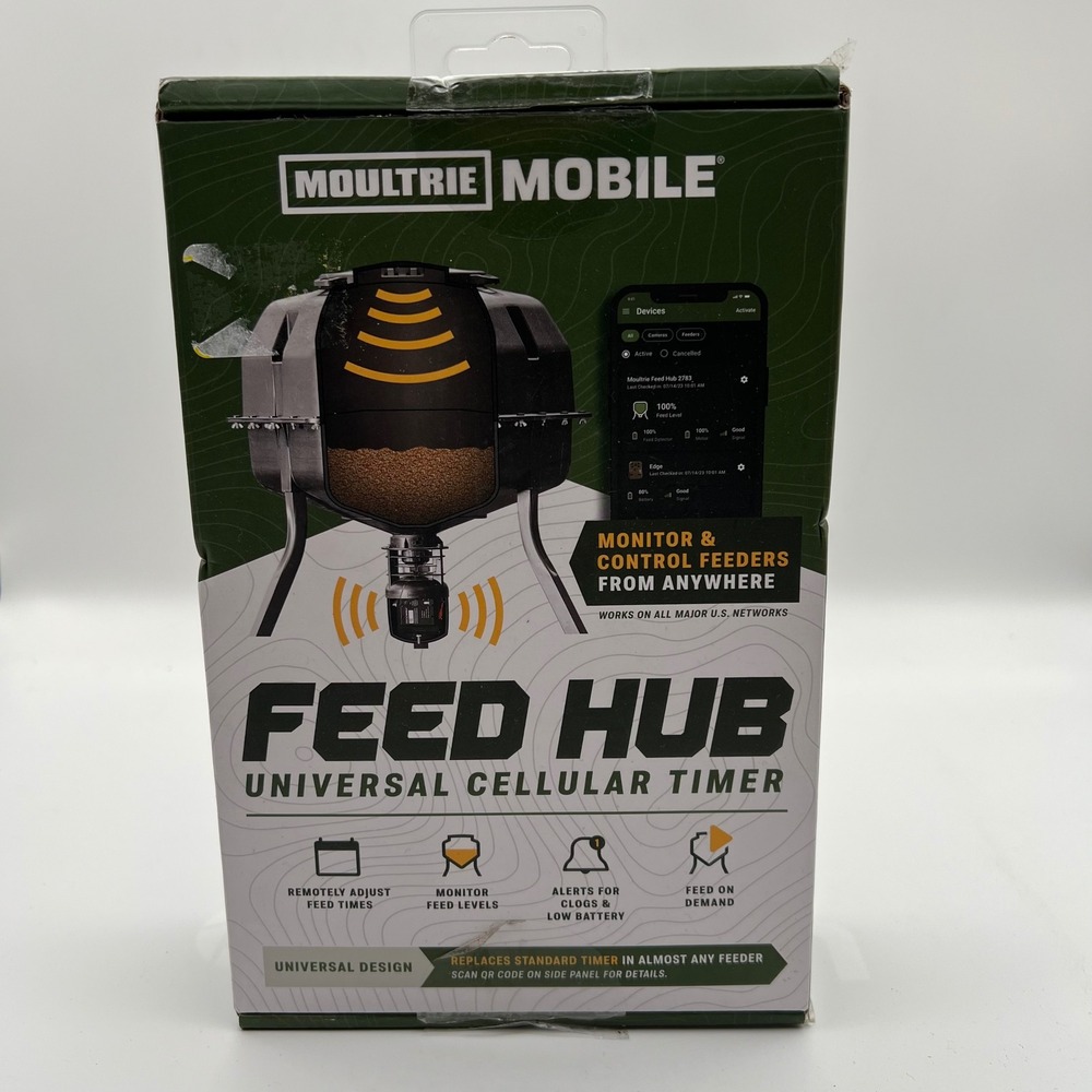 Moultrie Mobile Feed Hub Universal Cellular Timer Remote Feeder Management Green